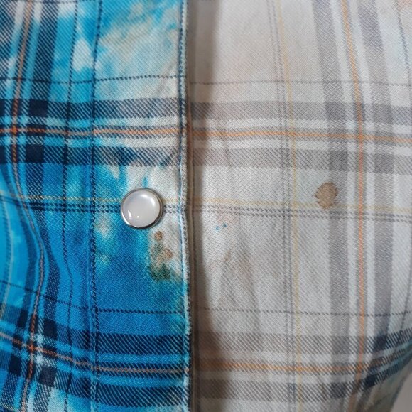 A Rare Bird Embellished Plaid Pearl Snap Button Down Western Cowgirl Rodeo Boho - Picture 8 of 12